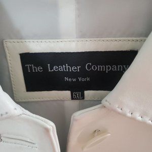 White leather trench coat